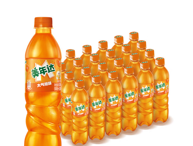 百事可乐美年达橙味汽水碳酸饮料500ml*24瓶 整箱装 包装随机
